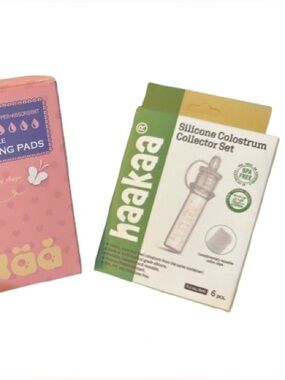Haakaa Silicone Colostrum Collector Set plus Nursing Pads